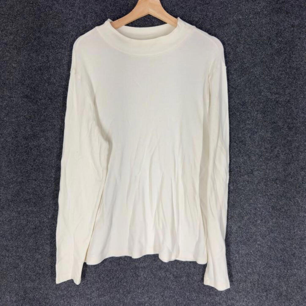 White Stag Top Women 2XL Beige Long Sleeve Round Neck Pullover Casual Solid